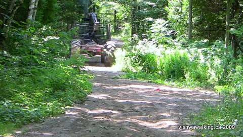 Ganaraska Trail, east of Pine Grove Lane in Ganaraska Forest, logging truck