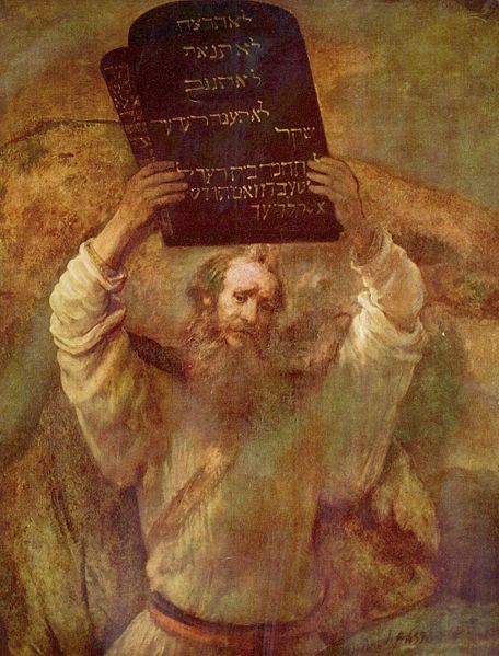 rembrandt's version of moses breaking the tablets