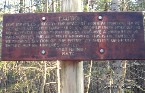sign at northern end of 100-mile section sign at northern end of 100-mile section