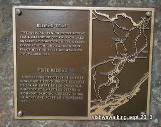 Foley Mountain: Rideau Trail opening ceremony plaque