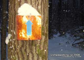 Vanderwater, metal sign, nature trail