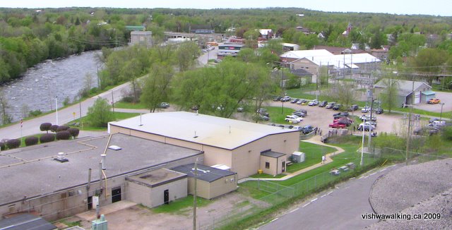 Lakefield cement plant, looking toward the Otonobee and the bridge
