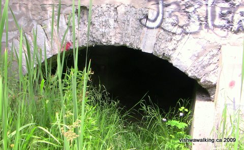 Port Hope file factory, stone arch where water exited