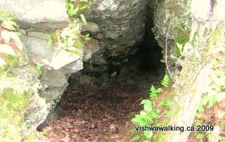 Gould Lake Conservation Area, mica mine holes, weat side of Gould lake, near pond and trail