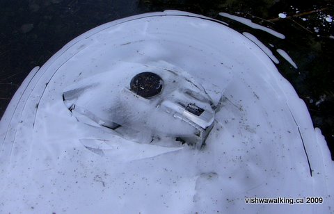 freeman road escarpment, boombox in water