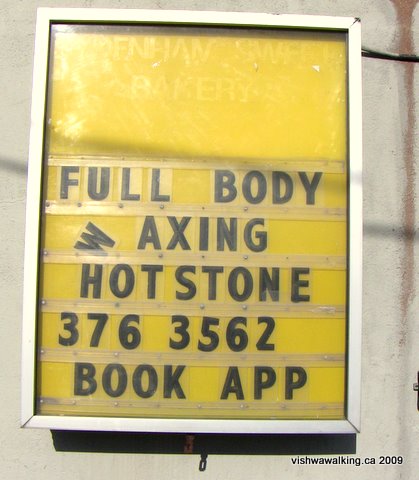 Rideau Trail, Sydenham, full body (w)axing